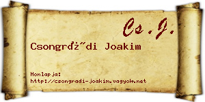 Csongrádi Joakim névjegykártya